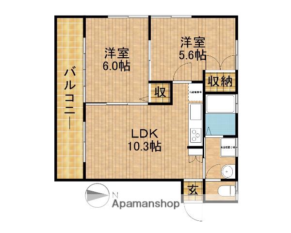 コーポITO(2LDK/2階)の間取り写真