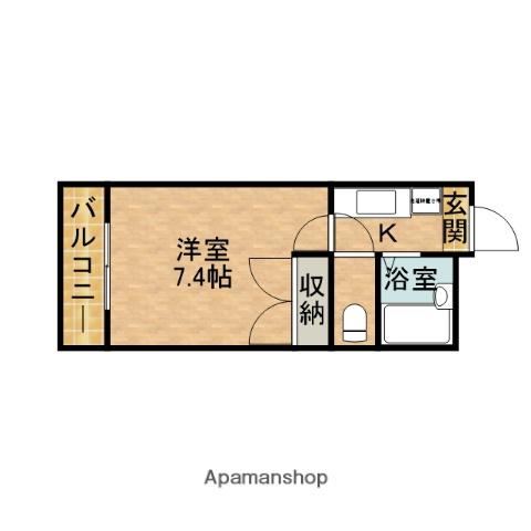 プルニエ(1K/2階)の間取り写真