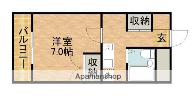 ベルハウス和地山A(1K/3階)の間取り写真