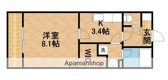 あっとほーむ(1K/4階)の間取り写真