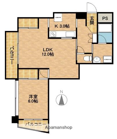 ヴェルメゾン浜松(1LDK/3階)の間取り写真