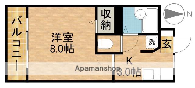 T.SQUARE(1K/1階)の間取り写真