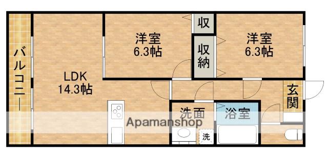 オリーブ(2LDK/2階)の間取り写真