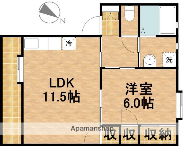 アーベント佐鳴台(1LDK/2階)の間取り写真