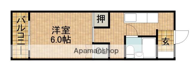 サニーサイド茜(1K/2階)の間取り写真