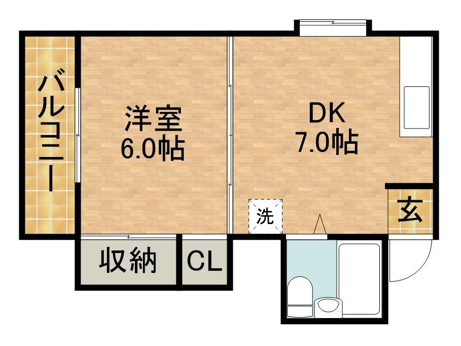 メゾン曳馬A(1DK/2階)の間取り写真