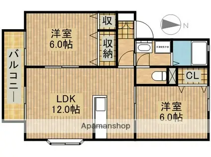 メゾンエピナールA(2LDK/2階)の間取り写真