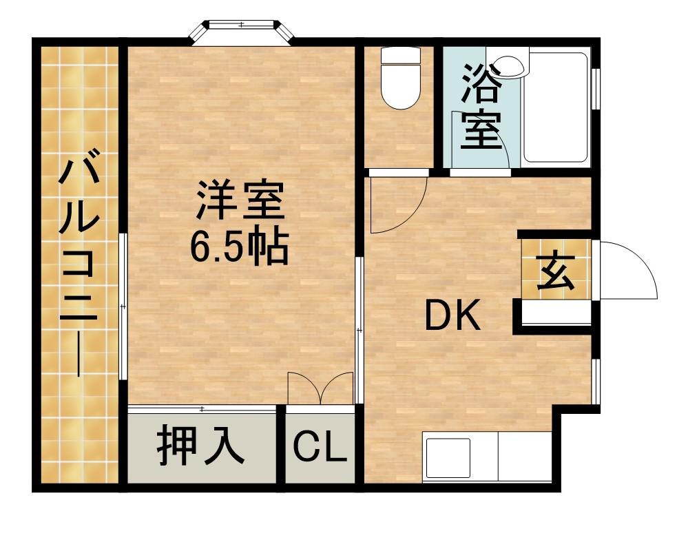 コーポ松本(1DK/2階)の間取り写真