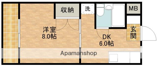 プリンス羽鳥(1DK/1階)の間取り写真