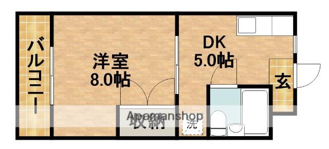 栄マンション(1DK/2階)の間取り写真
