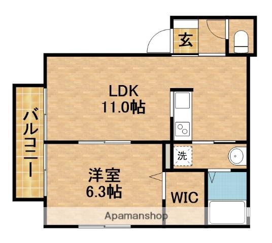 コートシャルマンⅡ(1LDK/1階)の間取り写真