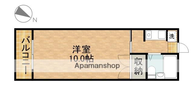 マンションKM-1(1K/2階)の間取り写真