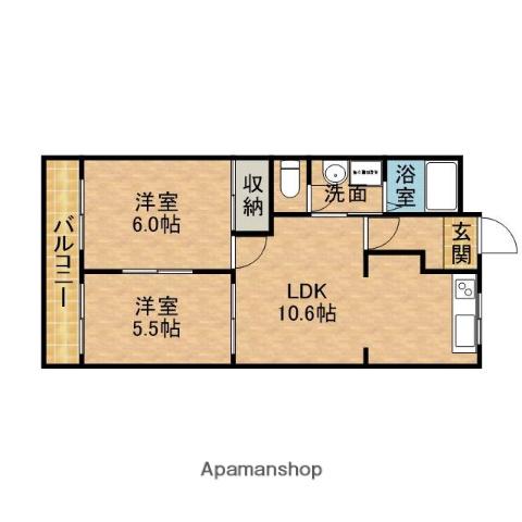 グランシャリオ(2LDK/2階)の間取り写真