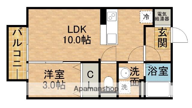 クレール御殿(1LDK/2階)の間取り写真