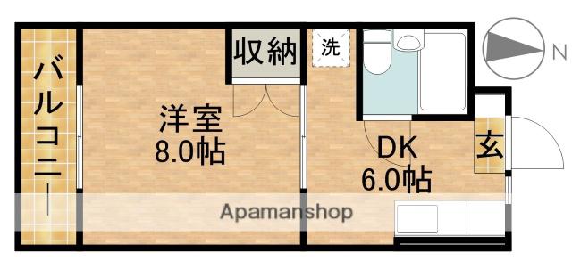 マンションアランフェス(1DK/2階)の間取り写真