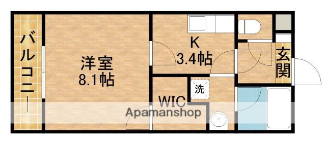 シャトー天竜川(1K/1階)の間取り写真