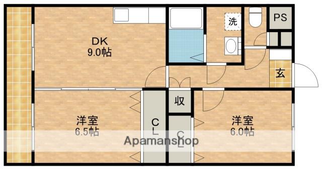 マンションYK2(2DK/1階)の間取り写真