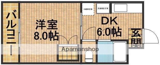 グリーンハイツ(1DK/2階)の間取り写真