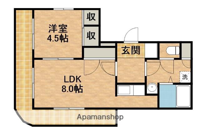 中央ハイツ佐藤(1LDK/2階)の間取り写真