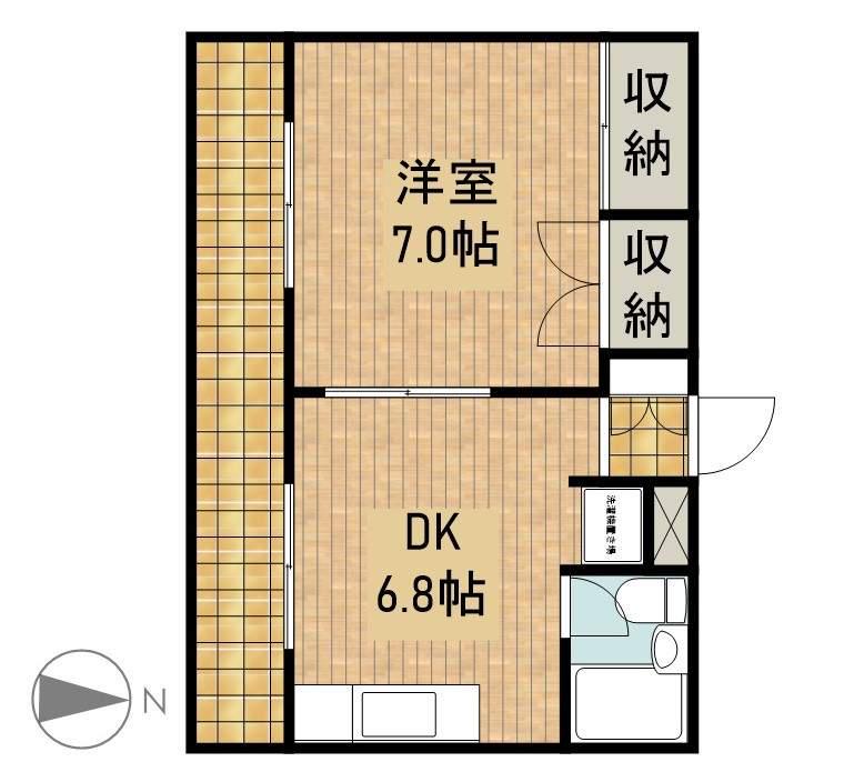 コーポコスモスⅠ(1DK/2階)の間取り写真