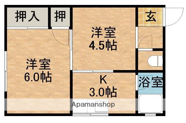パークハウスA(2K/2階)の間取り写真