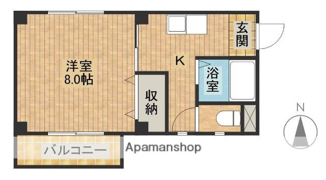 ビアンヌール鹿谷(1K/3階)の間取り写真