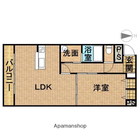 スマイルパークトダビル(1LDK/6階)の間取り写真