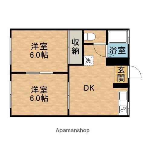 フォーブル藤枝(2DK/2階)の間取り写真