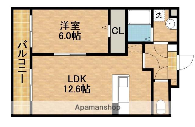 パークサイド中田Ⅱ(1LDK/2階)の間取り写真