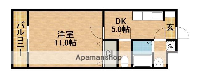 マスカット・S(1DK/1階)の間取り写真
