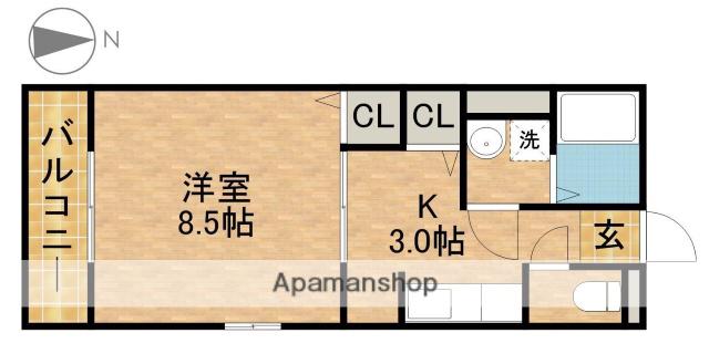 パークハイム(1K/2階)の間取り写真
