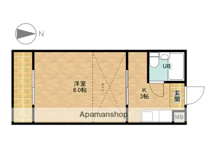 コナビック西塚2(1K/3階)の間取り写真