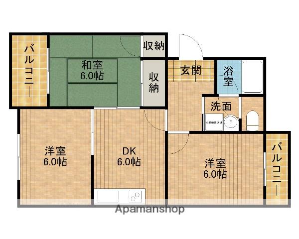 アクリティブⅠ(3DK/1階)の間取り写真