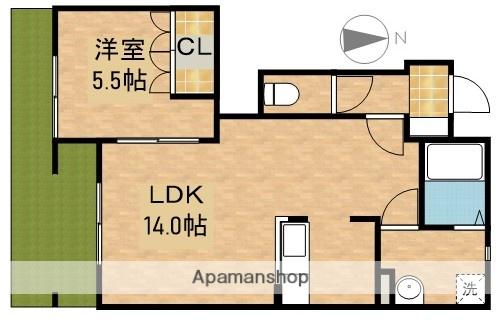 ロココプランB(1LDK/1階)の間取り写真