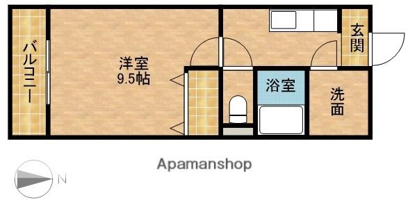 グレースヒルズ(1K/4階)の間取り写真