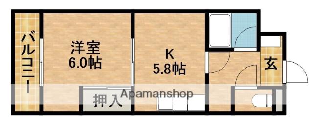 プリメーラ富塚(1DK/2階)の間取り写真