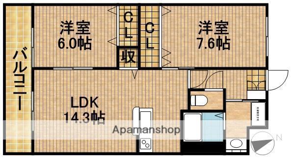フォルトゥーナ(2LDK/2階)の間取り写真