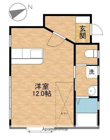 ハイツアスカ(ワンルーム/2階)の間取り写真
