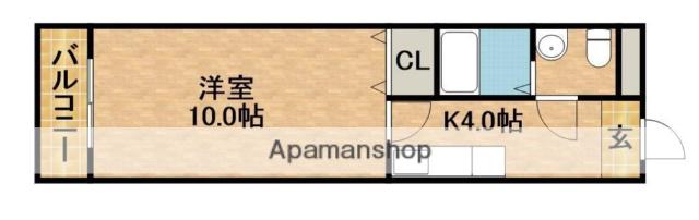 メゾンドゥリベルテ(1K/2階)の間取り写真