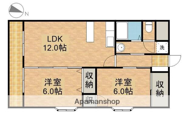 メゾン イセキ(2LDK/1階)の間取り写真