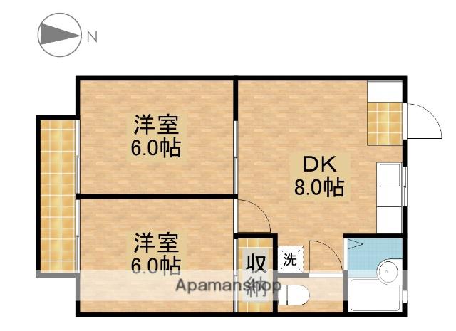 名倉ハイツ(2DK/1階)の間取り写真