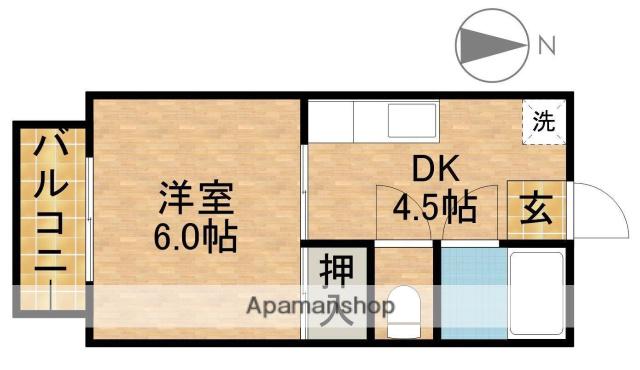 シティコーポすずらん2(1DK/1階)の間取り写真