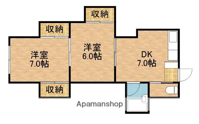 掛川ハイツA(2DK/1階)の間取り写真