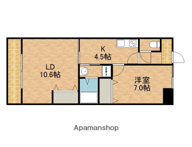 ラ・フォンテーヌ(1LDK/6階)の間取り写真