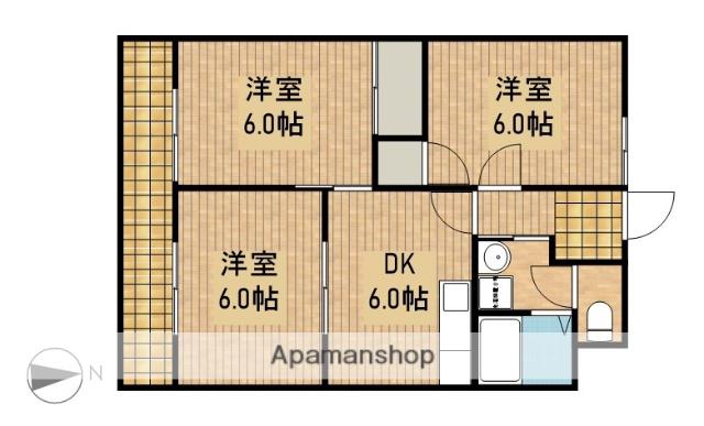 パレロワイヤル(3DK/3階)の間取り写真