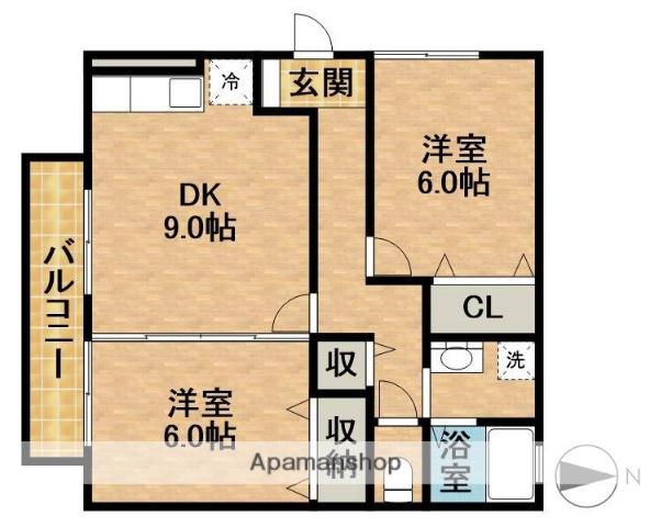 プランドールM(2DK/1階)の間取り写真