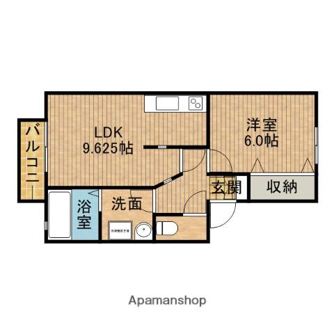 ヴィラサンマリン(1LDK/1階)の間取り写真
