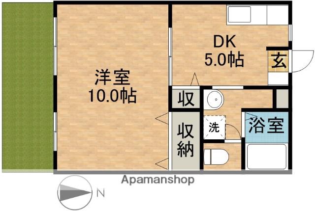 ウインドワードAK(1DK/1階)の間取り写真