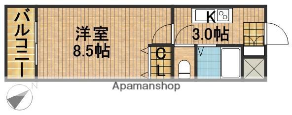 スペースG住吉(1K/2階)の間取り写真