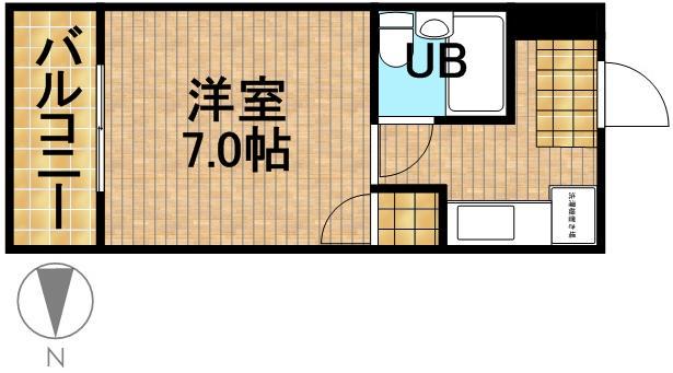 カモエKマンション(1K/4階)の間取り写真